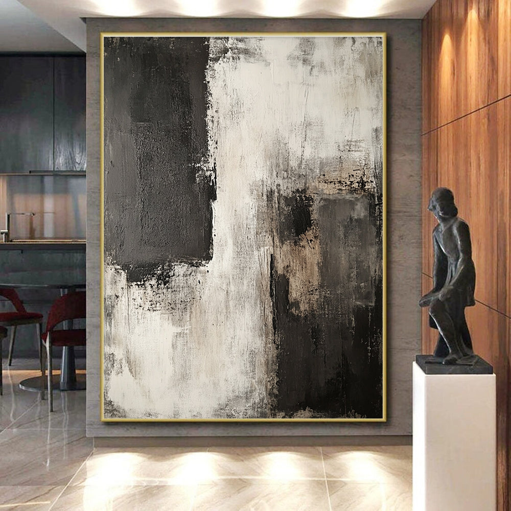 Black - White - Gray Abstract Painting with Timeless Elegance WINK426