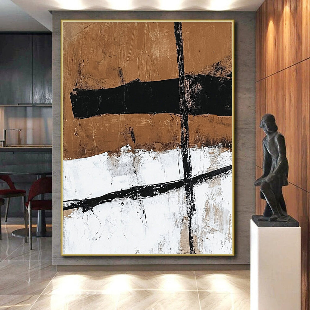 Earthy Tones and Lines Abstract Painting with Rustic Sophistication WINK188