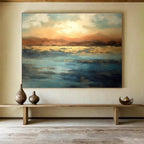 Sunset Lake Abstract Painting for Relaxing Spaces YHT065