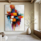 Colorful Block - Shaped Abstract Painting for Creative Studios GAB0886