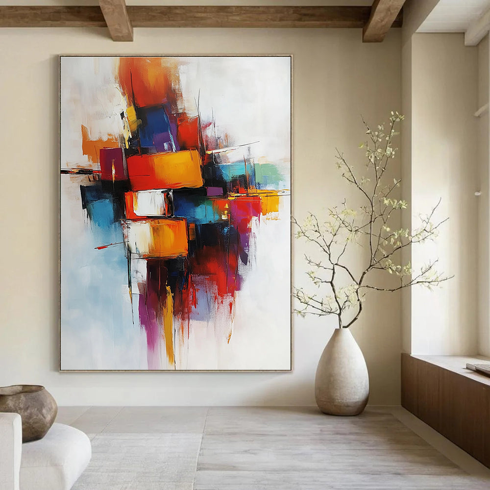 Colorful Block - Shaped Abstract Painting for Creative Studios GAB0886