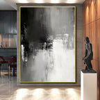 Gray Abstract Textures Painting with Subtle Depth WINK347