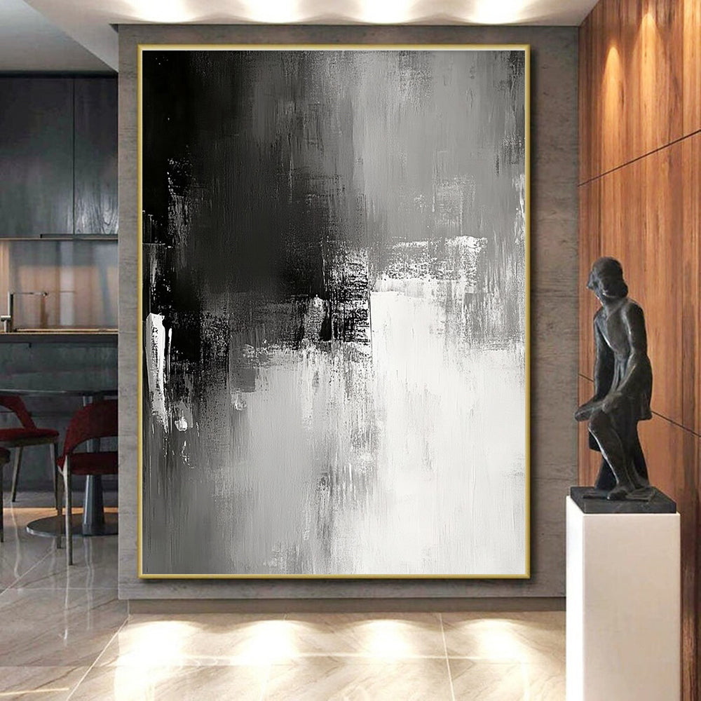 Gray Abstract Textures Painting with Subtle Depth WINK347
