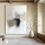Neutral Tones Abstract Painting for Minimalist Dining Rooms GAB0803