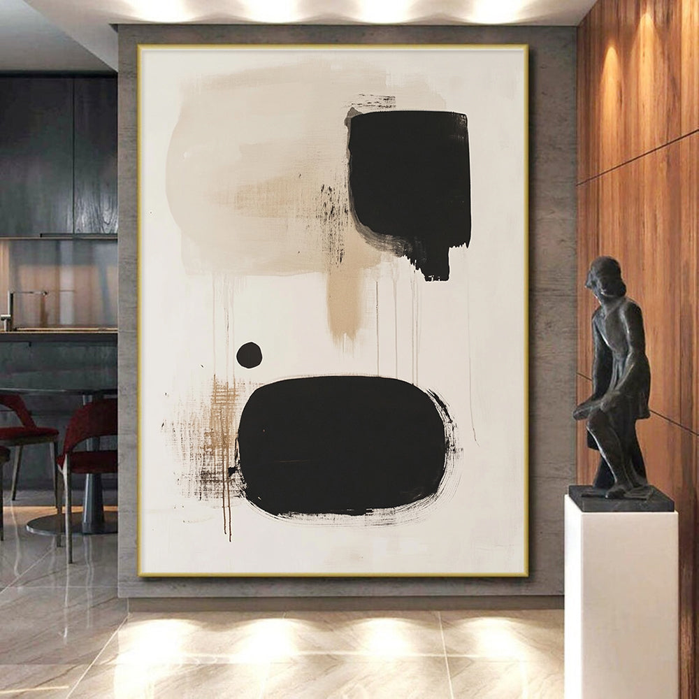 Earthy Tones and Drips Abstract Painting with Raw Expressiveness WINK173