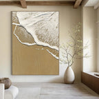 Beach Wave Foam Serene Coastal Abstract Painting GAB0310