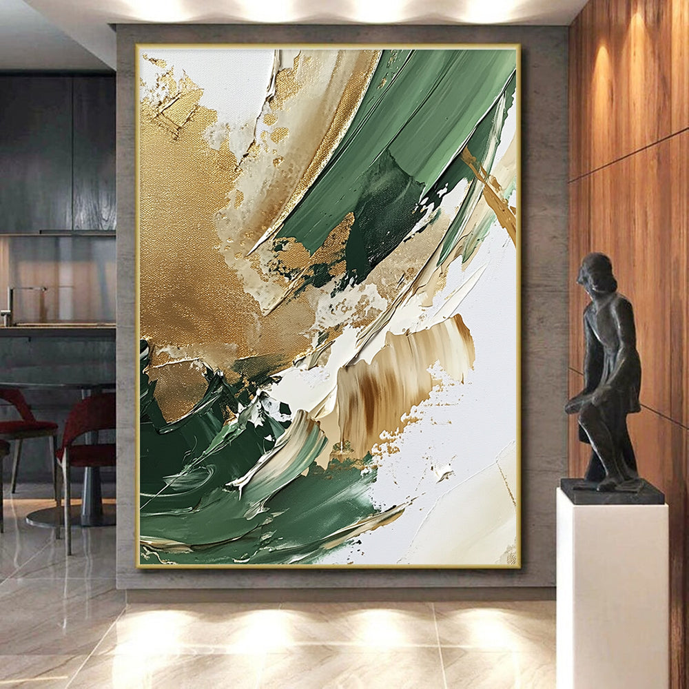 Green Gold Abstract Textures Painting with Nature - Inspired Hues WINK647