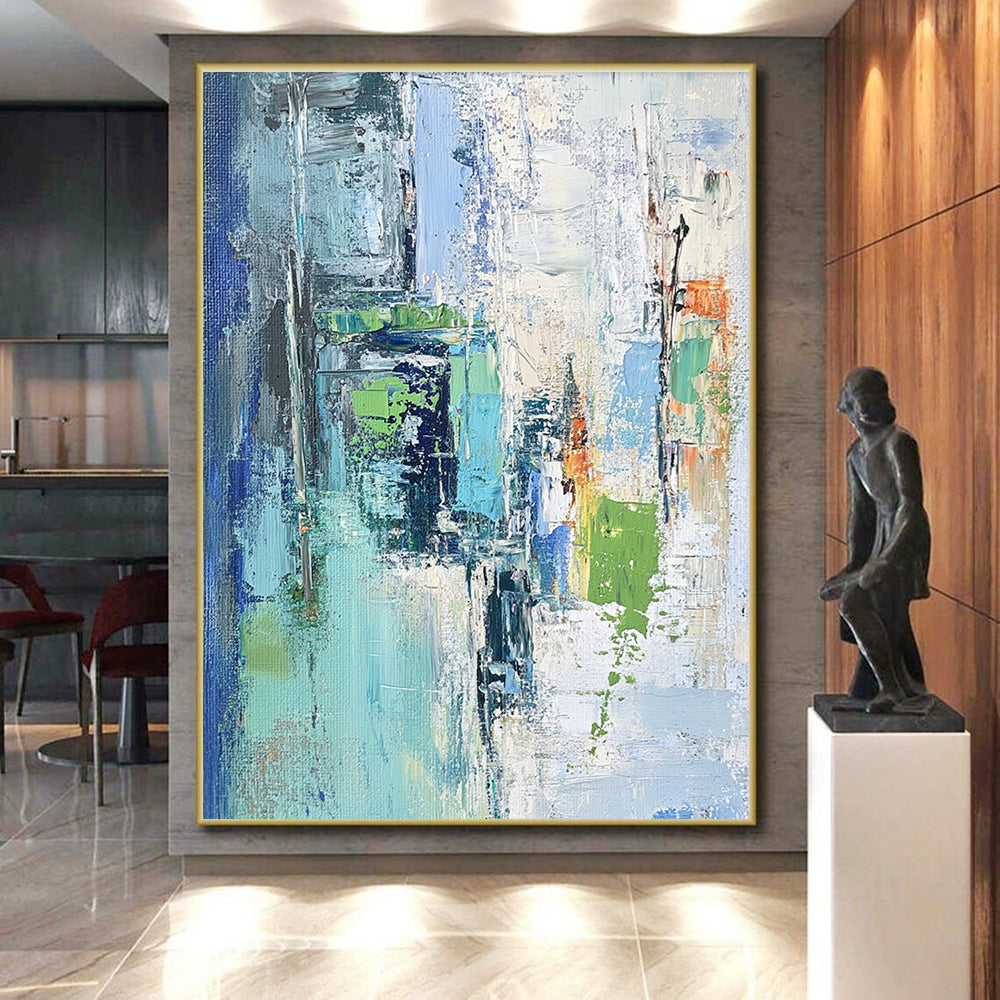 Blue Green Orange Abstract Painting with Vivid Harmony WINK459