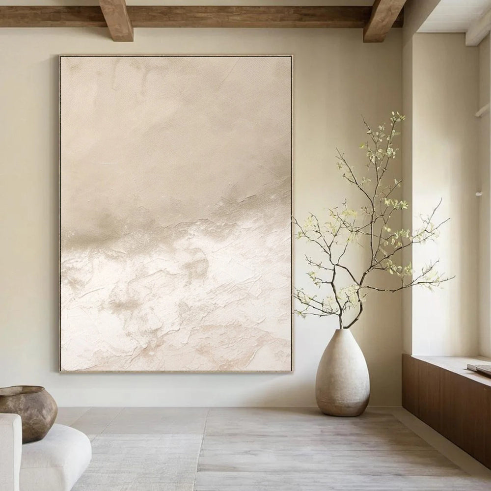 Neutral Textured Abstract Painting for Timeless Home Interiors HENG078