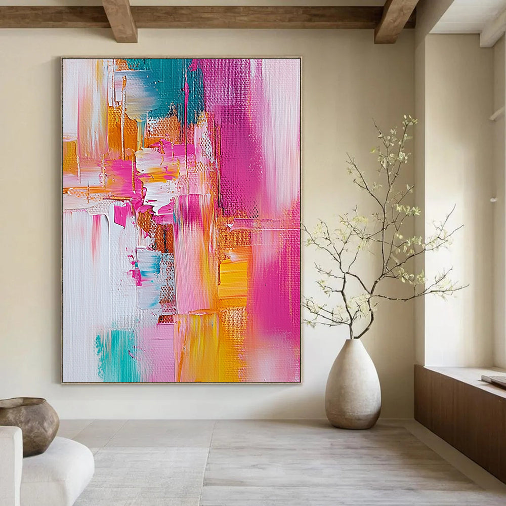 Vibrant Color Block Abstract - Lively Palette - Knife Abstract Painting GAB0657