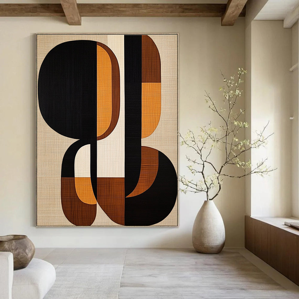 Interconnected Shapes Abstract Painting for Collaborative Workspaces GAB1358
