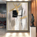 Gold Black Abstract Painting with Subtle Sophistication WINK690