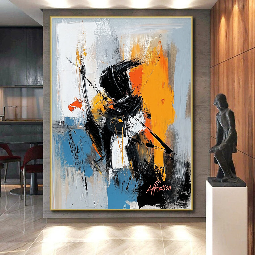 Dynamic Figure Abstract Painting with Expressive Energy WINK798