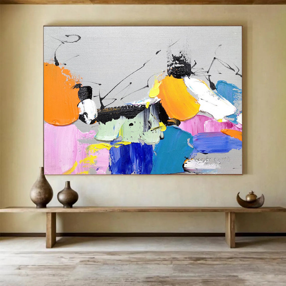 Colorful Abstract Splashes Painting for Creative Studio Workspaces YHT269