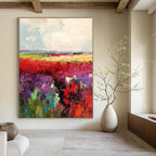 Colorful Fields Abstract - Lively Landscape Art GAB0544