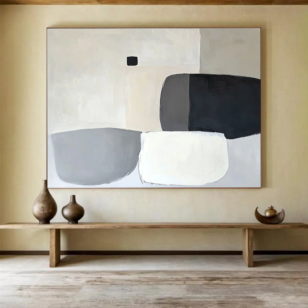 Neutral - Toned Abstract Shapes Abstract Painting ABS586