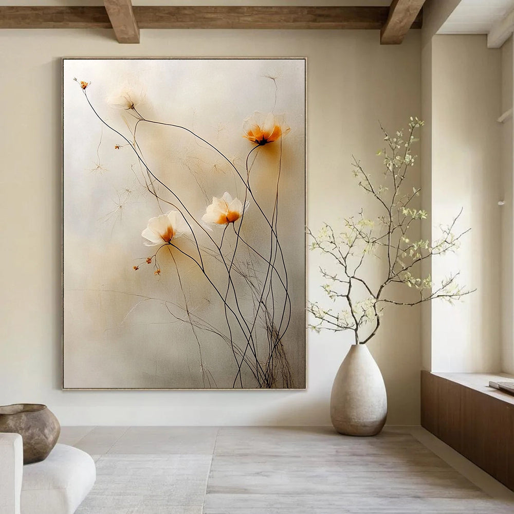 Delicate Flower Stems - Minimalist Botanical Abstract Art GAB0497