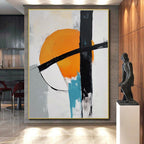 Orange Black Abstract Painting with Bold Statements WINK697