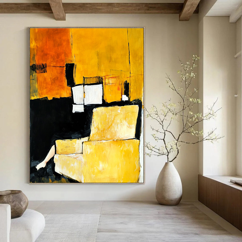 Yellow Armchair Abstract Painting for Modern Living Room Corners GAB1180