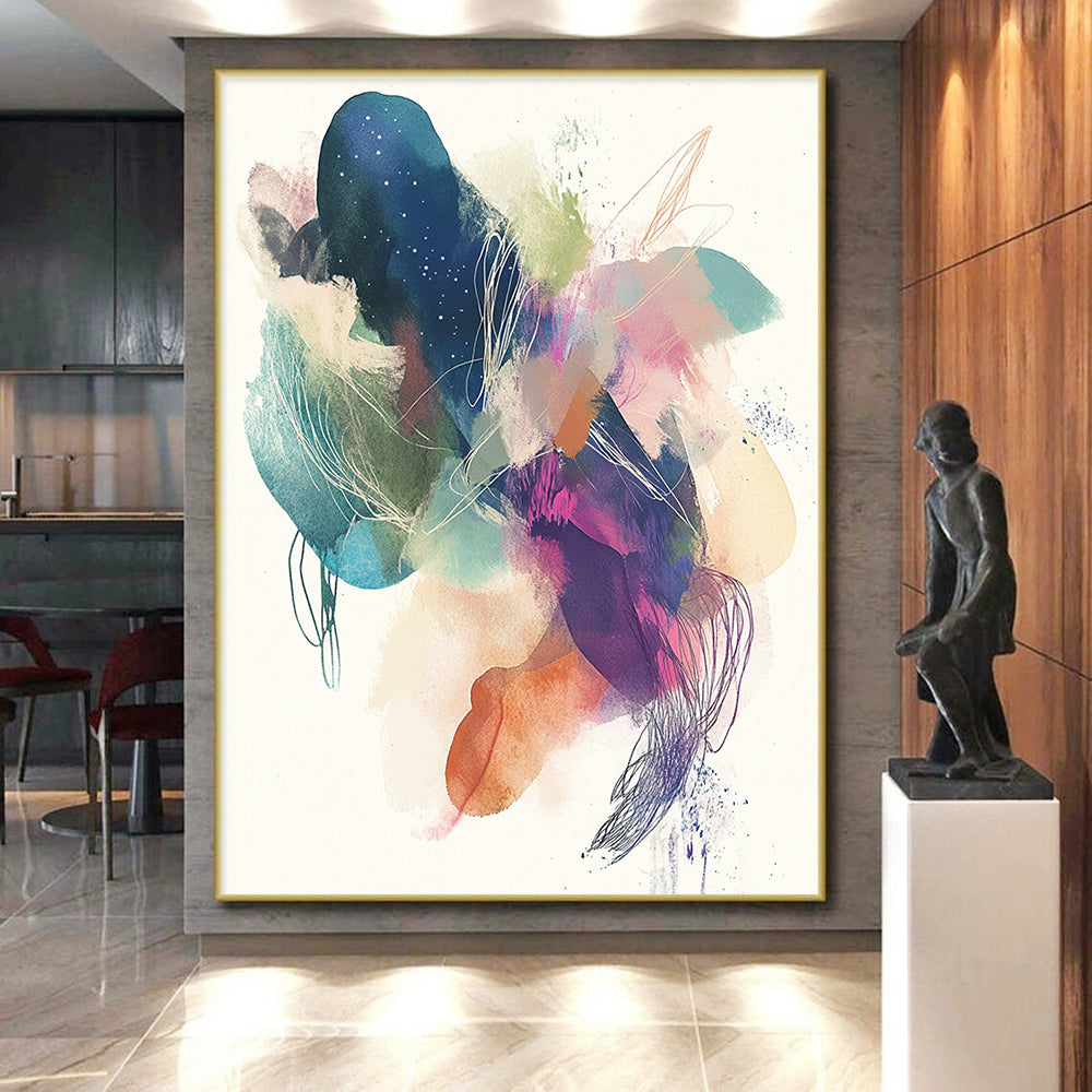 Colorful Ink - like Abstract Painting with Whimsical Fluidity WINK275