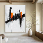 Black and Orange Abstract Painting for Modern Art Galleries GAB0812