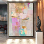Pastel Collage with Gold Abstract Painting with Delicate Opulence WINK199
