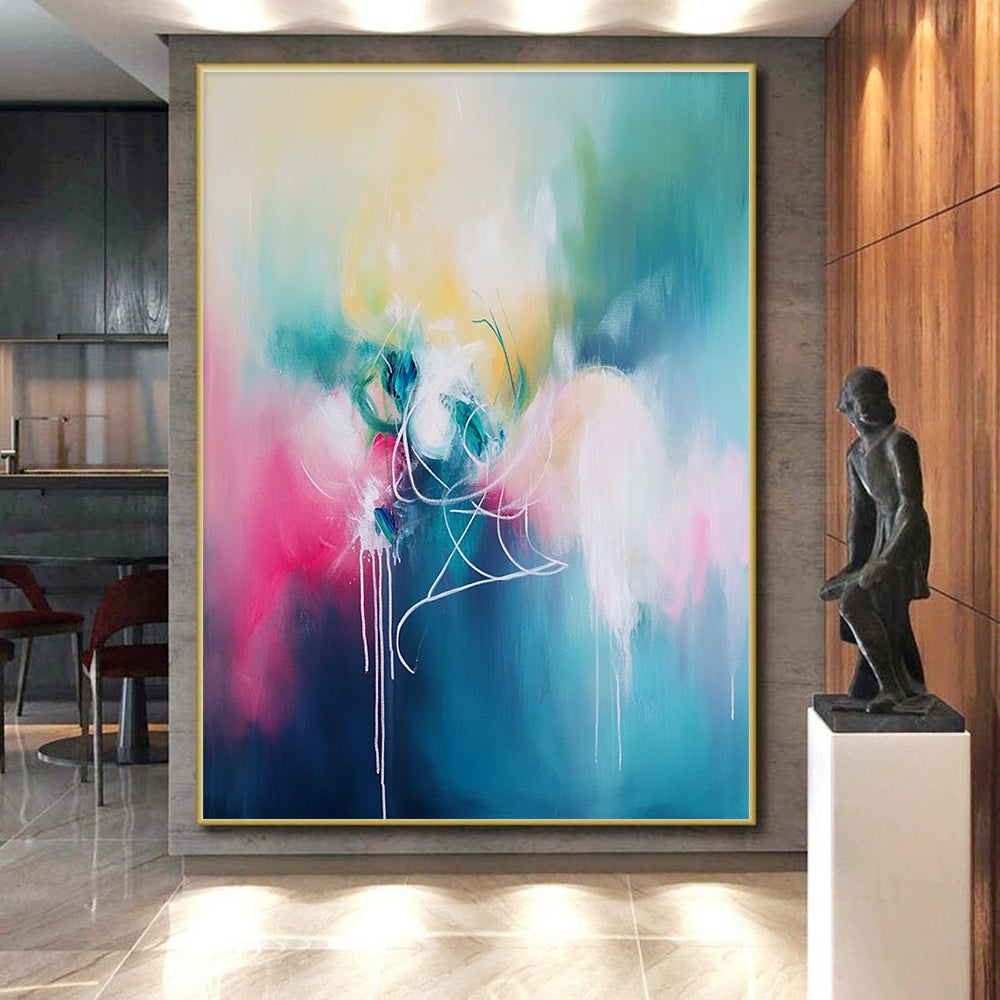 Vivid Color Abstract Painting with Fluid Lines WINK815