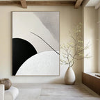 Black and White Minimalist Abstract Painting for Modern Art Galleries GAB0909