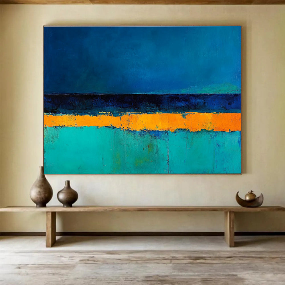 Horizontal Abstract with Blue and Orange ABS085