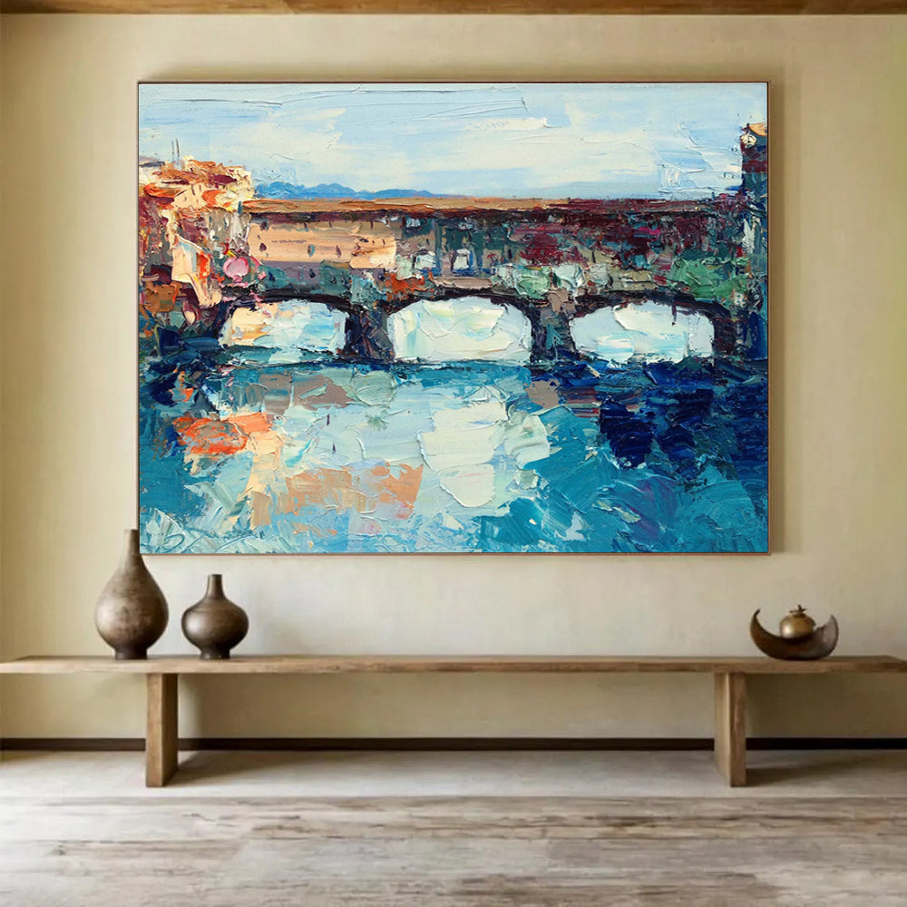 Ancient Bridge Abstract Painting for European - Style Restaurants YHT430