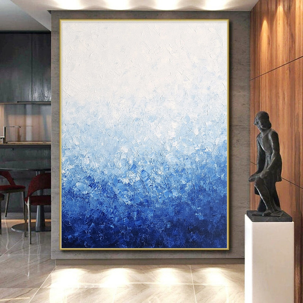 Blue Gradient Abstract Painting with Calming Depth WINK393
