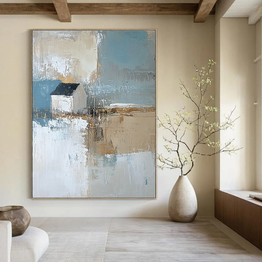 Abstract Coastal Cottage Painting for Nautical - Themed Bedrooms GAB1122