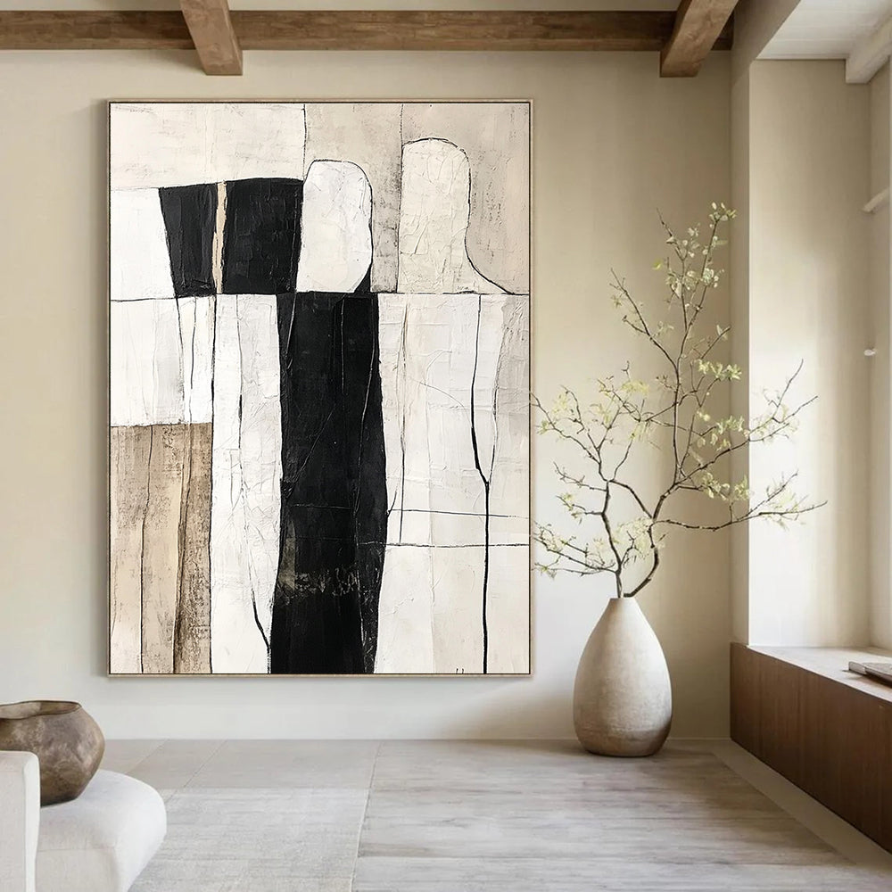 Monochrome - Figure Abstract Painting for Modern Art Studios GAB0869