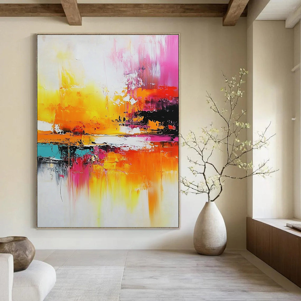 Vibrant Color Splash Abstract Painting for Lively Spaces GAB0681