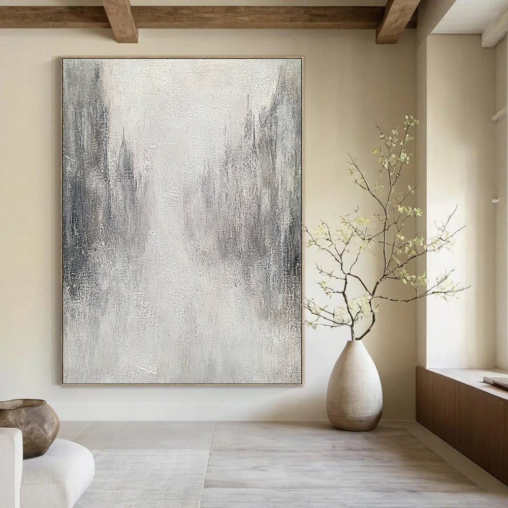 Monochrome Misty Path Abstract Painting for Mysterious Interiors GAB0738