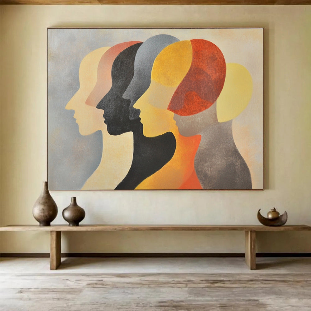 Colorful Human Profiles Abstraction Abstract Painting ABS139