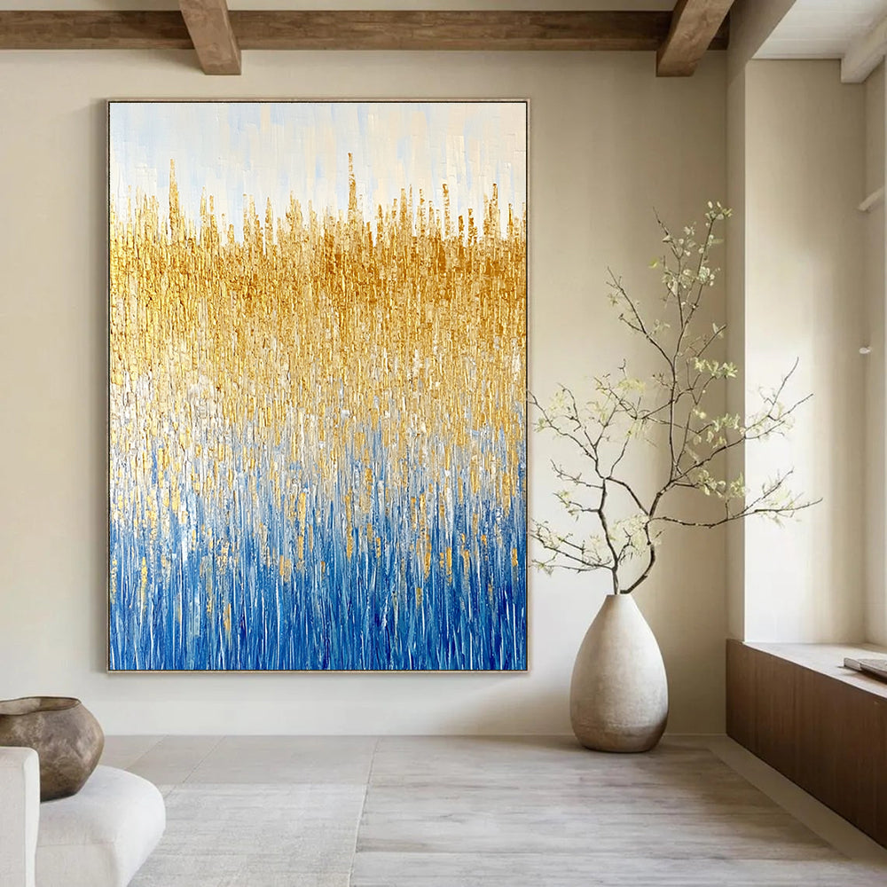 Golden Reeds Abstract Painting for Luxurious Decor GAB0708