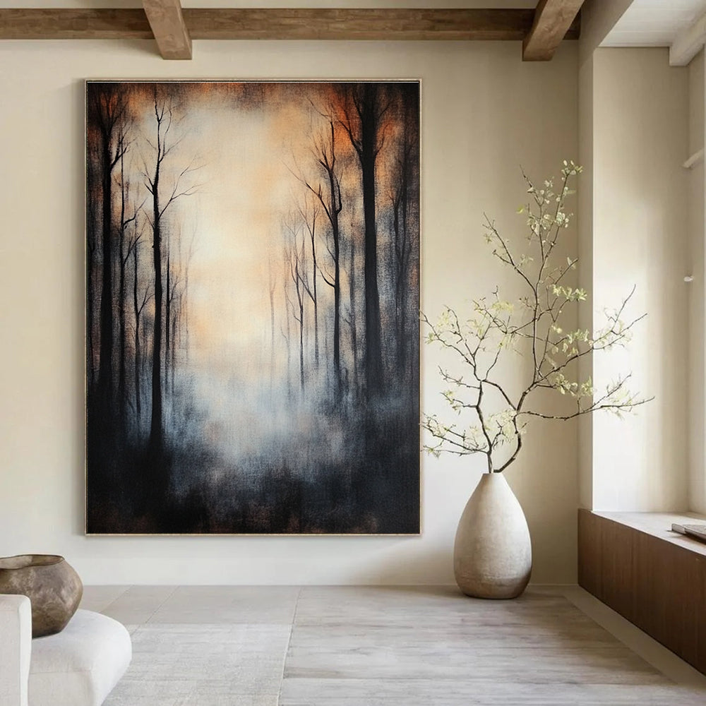 Misty Forest Abstract Painting for Mysterious Vibes GAB0727
