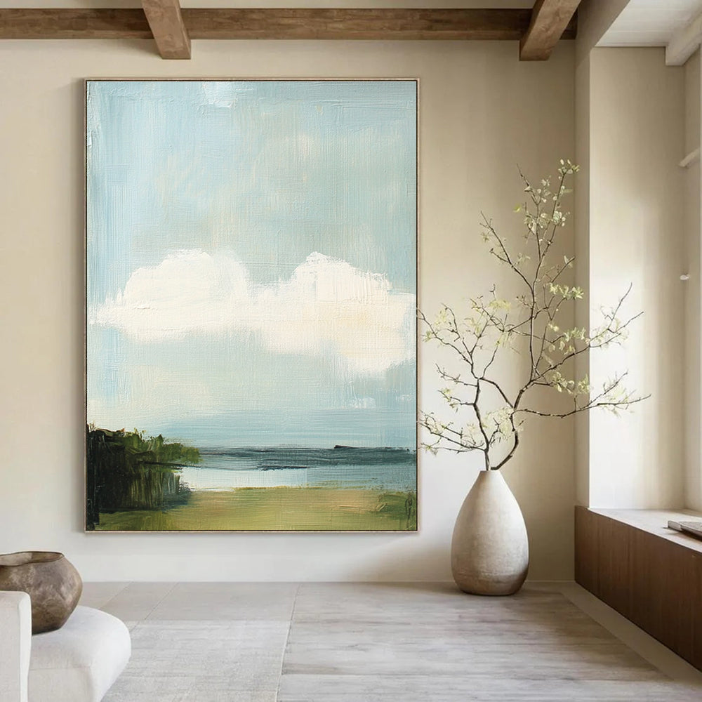 Serene Sky and Sea Abstract Painting for Coastal Home Decor GAB1290