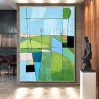 Geometric Landscape Abstraction Abstract Painting with Playful Proportions WINK232