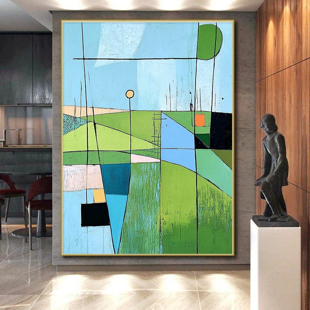 Geometric Landscape Abstraction Abstract Painting with Playful Proportions WINK232