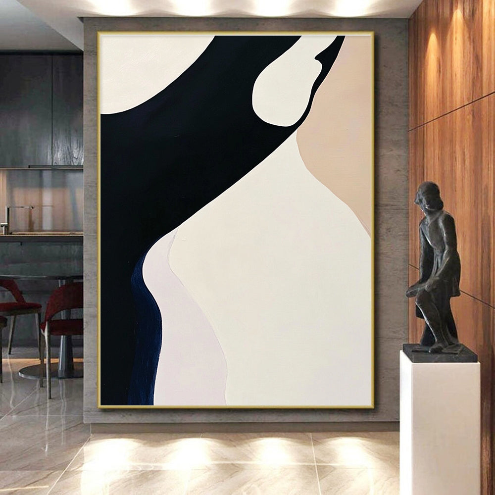 Minimalist Curved Shapes Abstract Painting with Subtle Grace WINK051