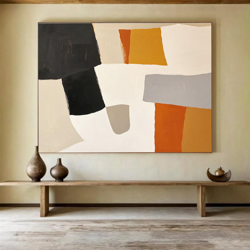 Neutral - Toned Geometric Abstract  Subtle Sophistication ABS105