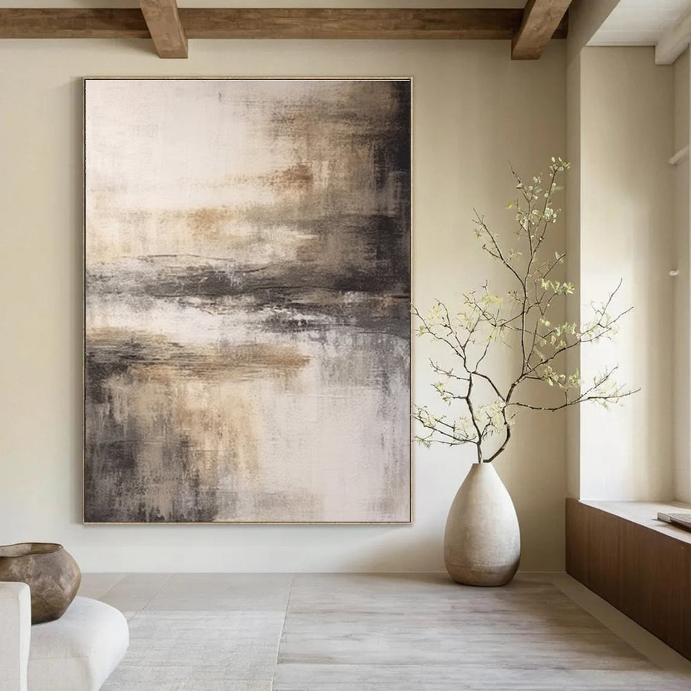 Monochromatic Abstract Landscape Abstract Painting for Nature - Inspired Studies HENG362