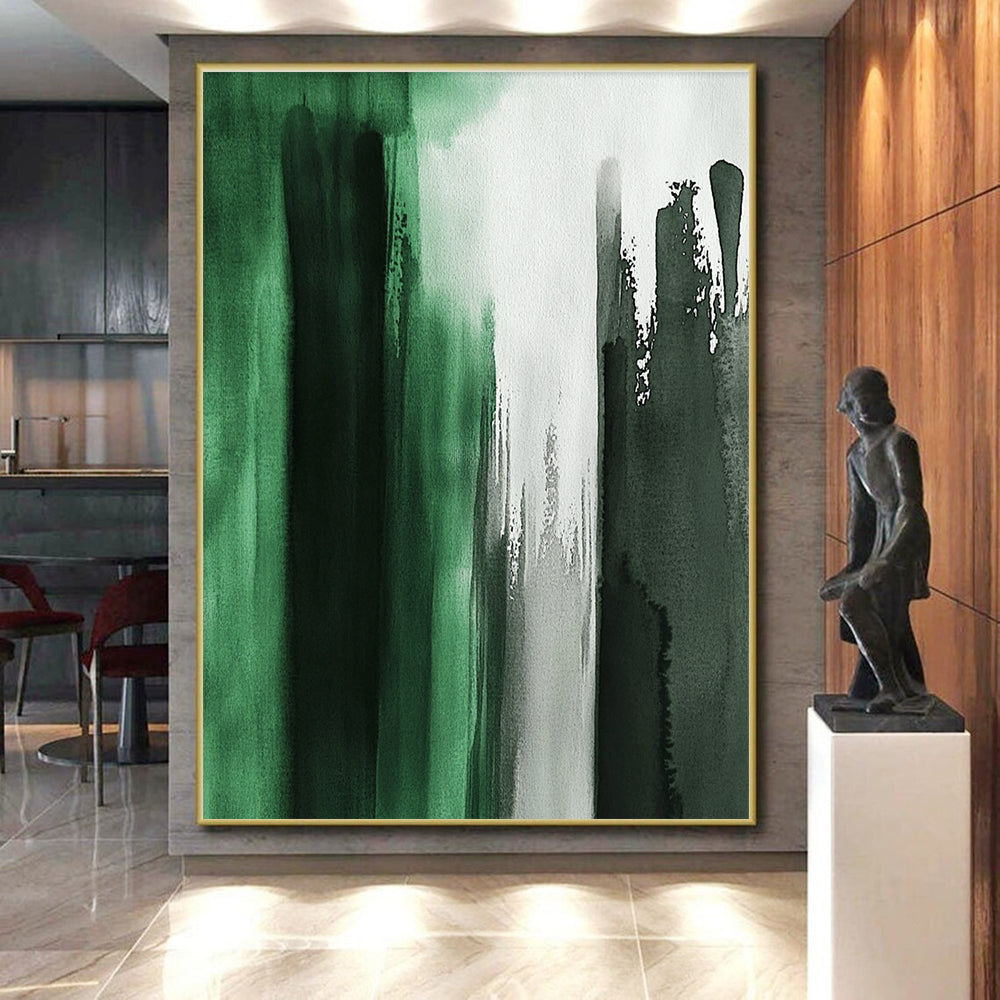 Green - Gray Abstract Wash Painting with Ethereal Mood WINK424