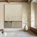 Minimalist Grey and White Abstract Painting with Subtle Marks GAB0075