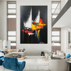 Abstract Sailboats Painting for Nautical - Themed Home Offices GAB1234