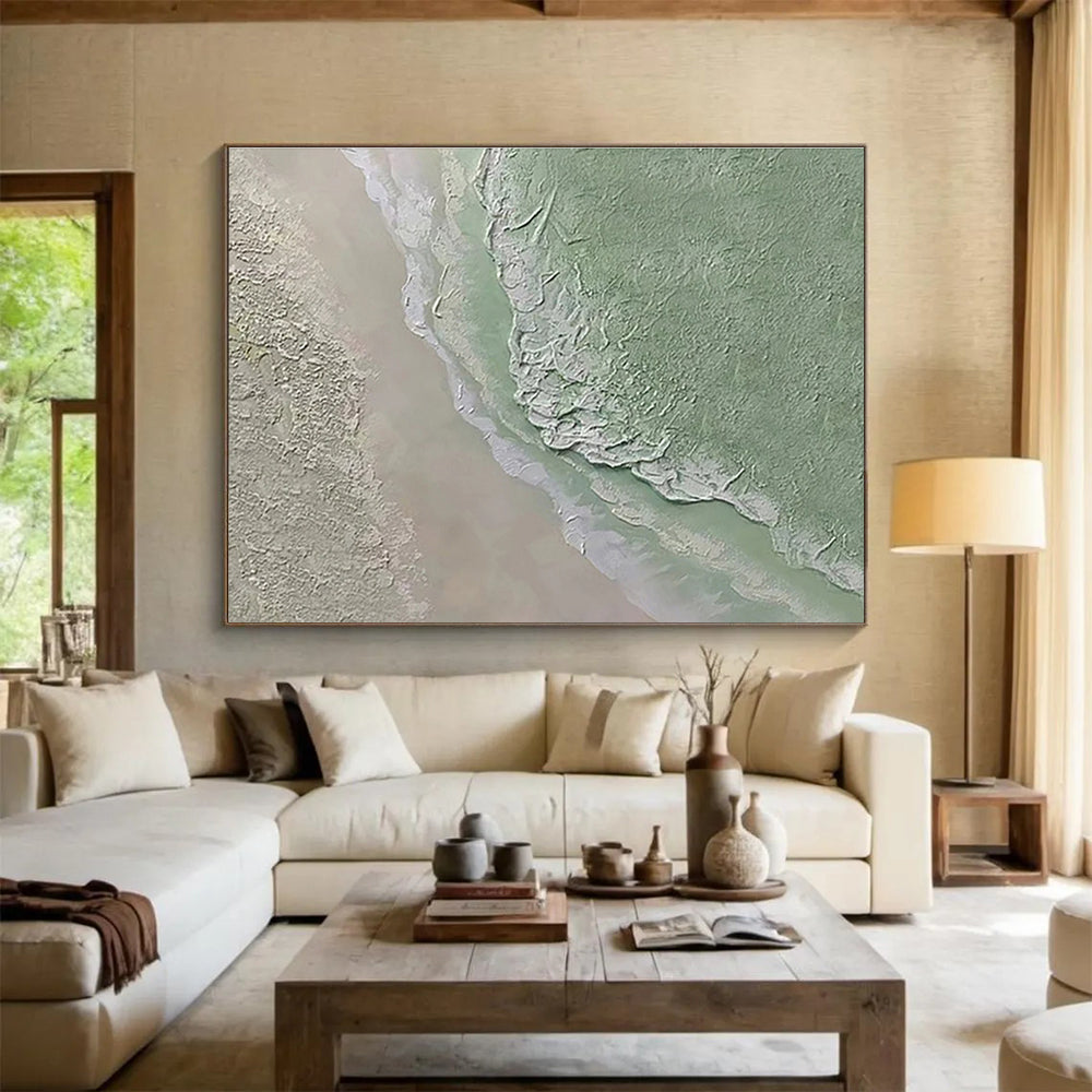 River and Greenery Abstract Painting for Nature - Inspired Home Offices YHT250