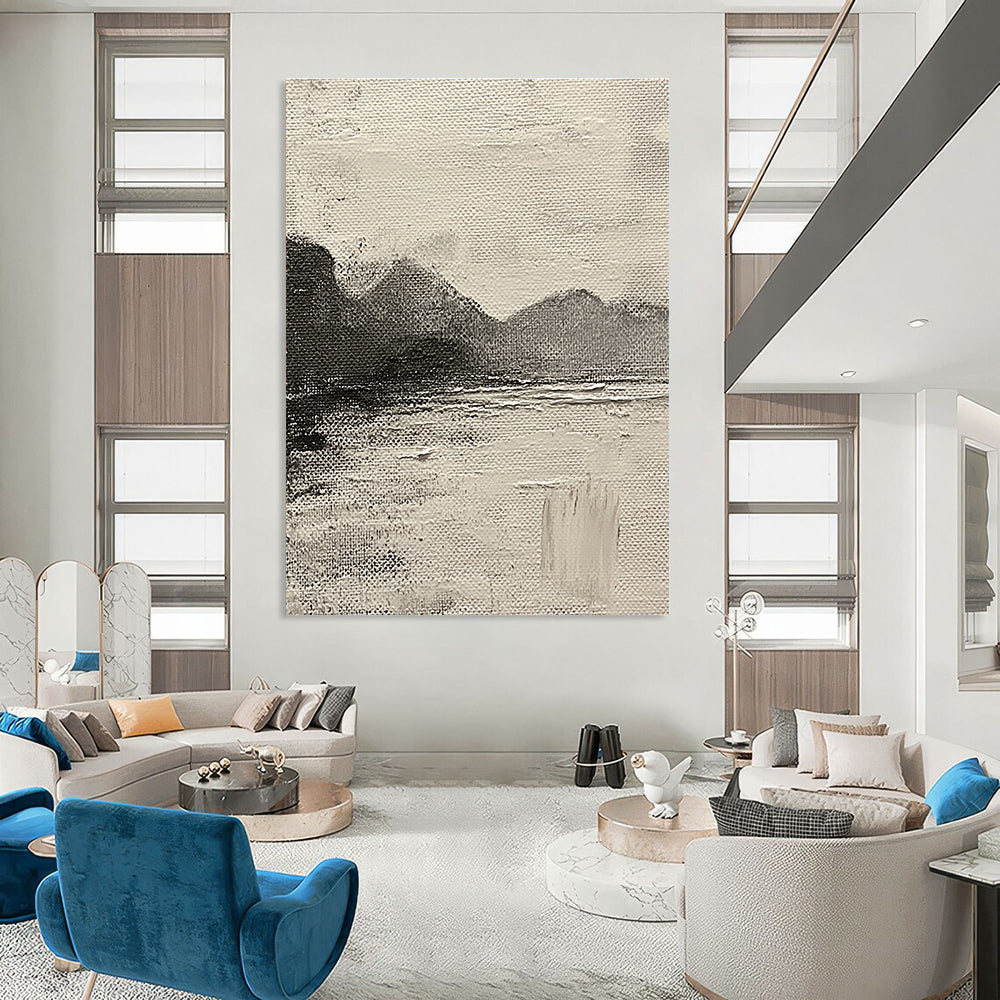 Monochromatic Abstract Landscape Painting for Minimalist Galleries GAB1115