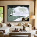 Bold White - Grey Abstract Painting for Contemporary Galleries YHT133